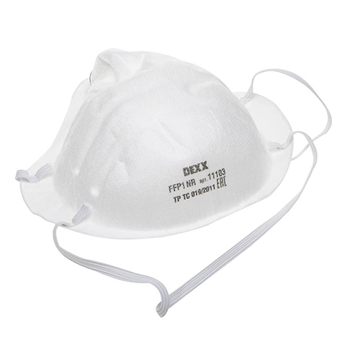 Полумаска фильтрующая, DEXX противоаэрозольная, многослойная, коническая, FFP1