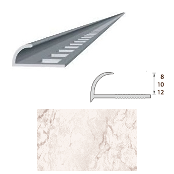 Раскладка, 9-10мм, L=2,5м, наружная, "Мрамор алебастровый"