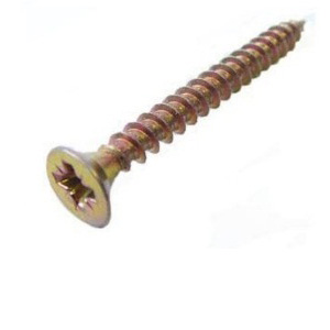 Саморез фурнитурный жёлтый плоский 4,0*25мм