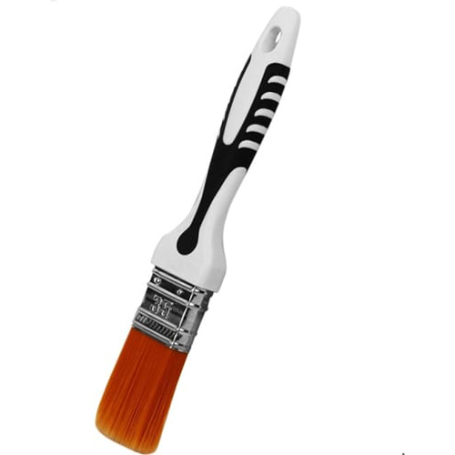 Кисть 35*15мм плоская, ультрамягкий синтетический ворс, 2К прорезиненная ручка, Decor Black White