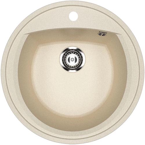 Мойка из искусственного гранита  "Ulgran", 520*190мм "круглая", бежевый