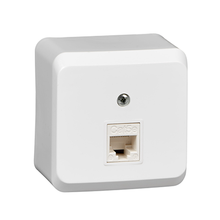 Розетка белая компьютерная RJ45 CAT.5E наружная Lexel "Этюд"