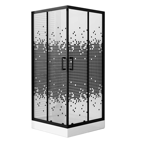 Душевой угол "Zili Do ", 900*900*1950мм, низкий поддон, рисунок, E1023/90 Бестла