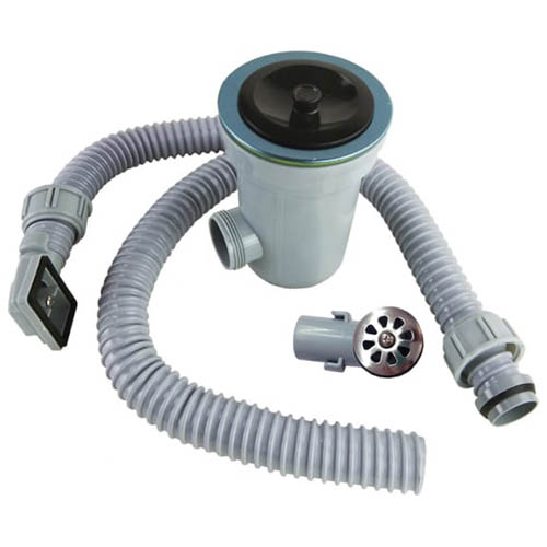 Сифон для мойки из камня/нержавейки, бутылочный со стальным выпуском 3.1/2", с универсальным переливом и фильтр-стаканом "YOYO-2"