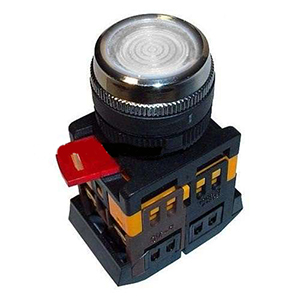 Кнопка ABLFS-22 белый, d22мм неон, 240В 1з+1р &quot;ИЭК&quot;