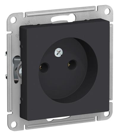 Розетка 1-ая 16А, б/з с/п, механизм (без рамки), ATLASDESIGN карбон