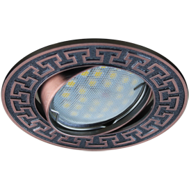 Светильник потолочный MR16 DL111 GU5.3 Ecola  Светильник встр. литой поворотный Антик2 Черненая Медь 24x88  [FR1606EFF.]