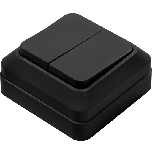 Выключатель 2-кл &quot;IN HOME Bolleto&quot; о/п, черный, 1/10/200, 7023B