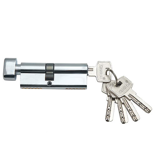 Цилиндр дверной с вертушком сплав ЦАМ &quot;Trodos ЦМВП 80(35в/45)-5К CP&quot;, &quot;Хром&quot;