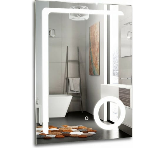 Зеркало &quot;Клио&quot; 600*800мм, сенсор выключатель, подсветка, увеличительное зеркало