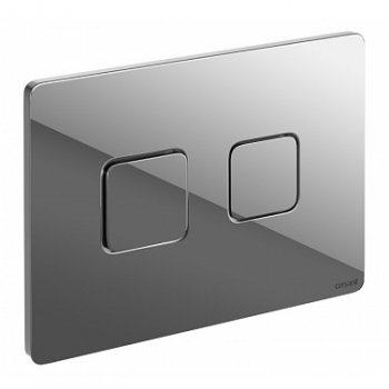 Кнопка "Accento Square" двойная пневматическая для инсталляции Cersanit хром глянец, пластик