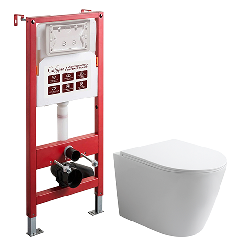 Унитаз "Calypso CS3217UQ-OK" подвесной, безободковый,торнадо, с инсталляцией "Beta CS105M", без кнопки