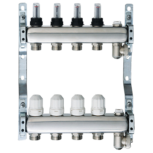 Коллекторная группа "Lavita" c расходомерами и воздухоотводчиками 1"*4 вых.3/4"