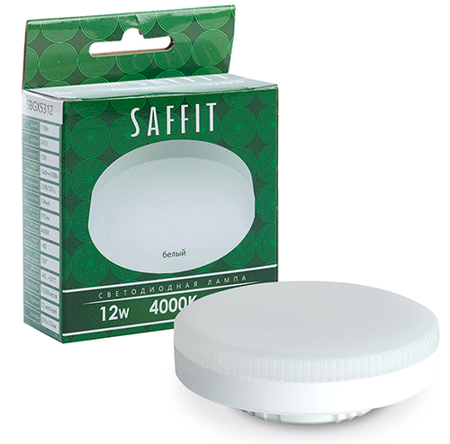 Лампа светодиодная 12Вт GX53 220В 4000К SBGX5312 "Saffit"