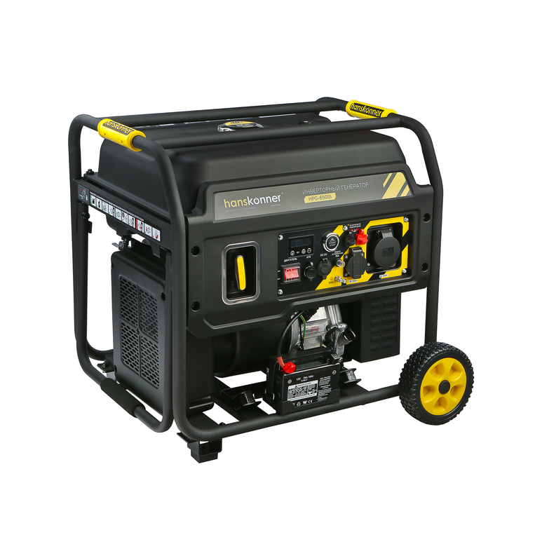 Установка генераторная инверторная бензиновая HPG-6500I, 220В, 6,5 кВт, ручной/электро стартер, &quot;Hanskonner&quot;