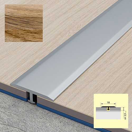 Порожек Т-образный 18*1800мм ( укороченная ножка) "Дуб камелия"