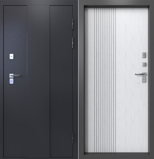 Дверь входная "Медверь 3.0", 960*2050*108мм, правая, металл -"Антик серебро черное", МДФ "Санторини белый" Город Мастеров