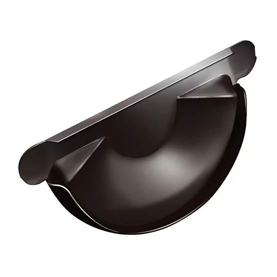 Металлическая заглушка желоба торцевая "Шоколад" "Grand Line" d=125