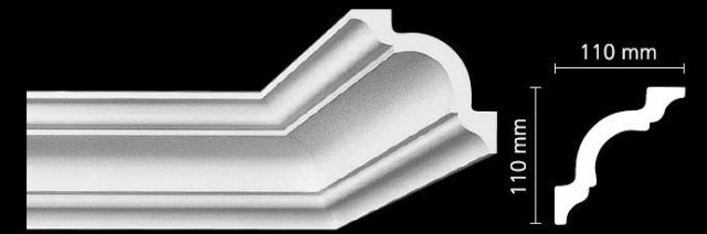 Плинтус П "DECOLINE 15" потолочный 110*110