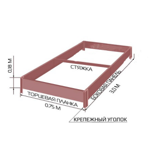 Грядка ПВХ &quot;Грядкапласт&quot; 3,0м коричневая