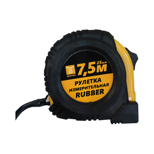Рулетка "Mos Tek" Rubber с фиксатором 7,5м*25мм