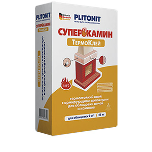 Клей для облицовки печей и каминов Плитонит Вт СуперКамин Термоклей серый (класс C2 TE) 25кг