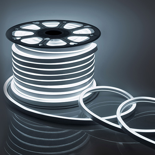 Светодиодный неон, мини, 220В, 5,5Вт/м , smd2835, 120д/м , IP65, 150Лм/м, 8*16мм, 6500К