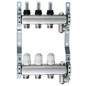 Коллекторная группа "Lavita" c расходомерами и воздухоотводчиками 1"*5 вых.3/4"