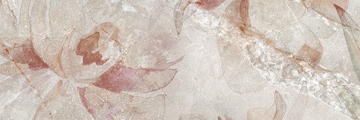 Декор керамический настенный "Fiona GT" 250*750мм, мрамор цветы