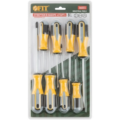 Набор отверток "Старт" CrV сталь, прорез.ручки, набор 8шт магнитный наконечник