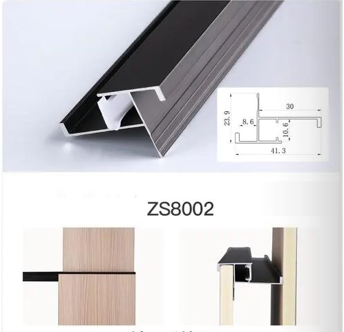 Профиль для фальш стены (подсветка в стену) - ZS8002, бронзовое золото, 3м