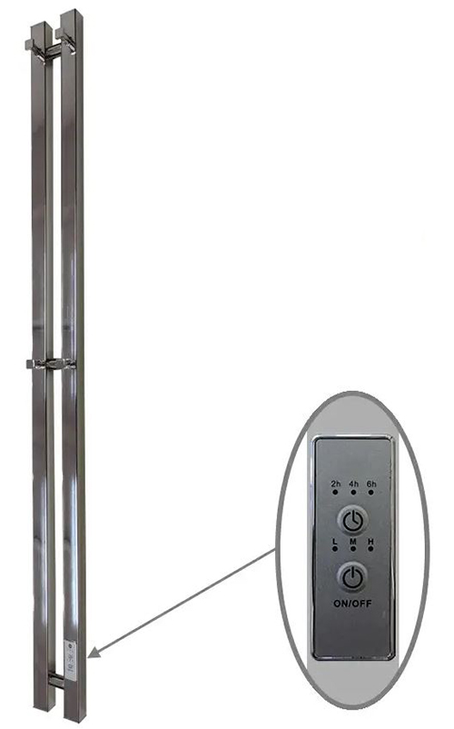 Электрический полотенцесушитель AQUATTRO Электро лесенка, вертикаль, 2 секции, 4 крюч, 9х120, терморегулятор [1]