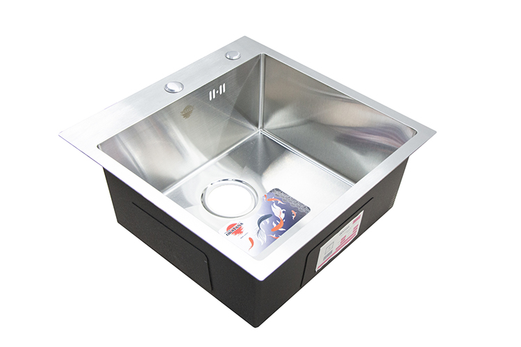 Мойка "Okatana" нержавеющая врезная 600*500*200*0,8мм, с выпуском 3 1/2, с сифоном, сатин