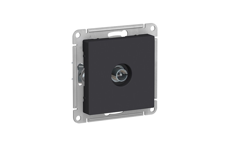 Розетка ТВ проходная 4DB, механизм (без рамки), ATLASDESIGN карбон