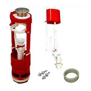 Арматура для бачка универсальная с кнопкой хром, нижний подвод