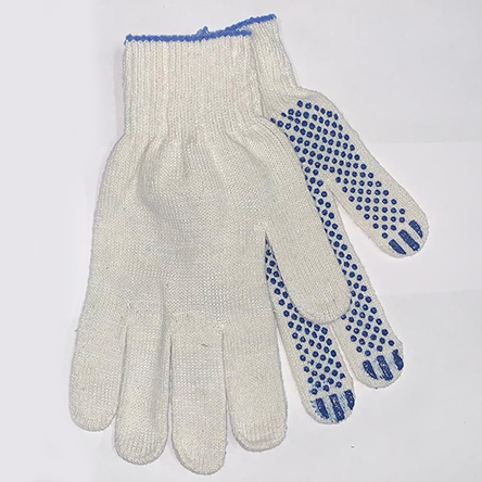 Перчатки трикотажные, 10 класс, с точкой 5-ти нить Россия!!!