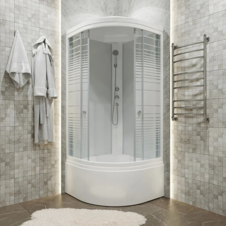 Душевая кабина "Тритон" "Стандарт Б", 900*900мм, глубокий поддон, рисунок аква полосы