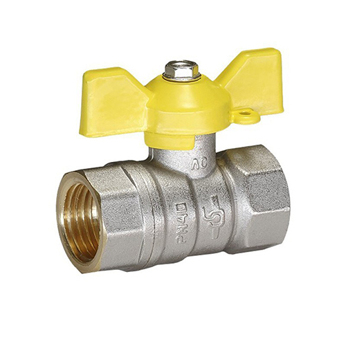 Кран шаровый для газа ДУ20 РУ40 бабочка в/в, "Temper"