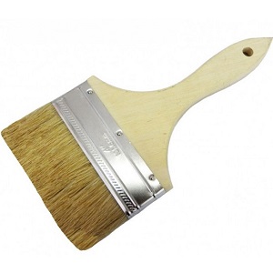 Кисть 100*10мм плоская, натуральная щетина, деревянная ручка, MG Standart