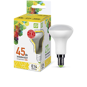 Лампа светодиодная &quot;ASD&quot; LED-R50, Е14, 5Вт, 220В, 3000К, 450Лм