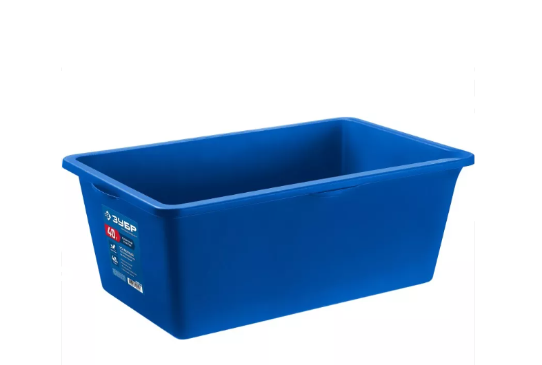 Таз "Зубр" строительный пластмассовый прямоугольный 40л,