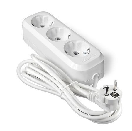 Удлинитель, 3 розетки с заземлением, длина 5м У10-002