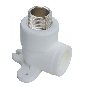 Угольник комбинированный "TIM" с наружной резьбой PPR L(М)W 25*3/4н c креплением