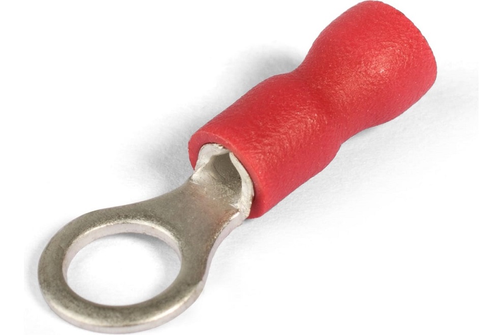 Наконечник кольцевой изолированный  НКИ 1,5-5 &quot;КВТ&quot;, сечение: 0,25-1,5 мм2, винт: М5, манжета: красный ПВХ 30шт