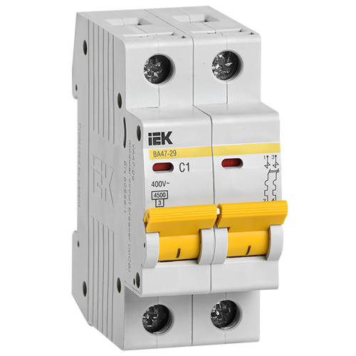 Автоматический выключатель ВА47-29 2Р 1А 4,5кА тип C "ИЭК"