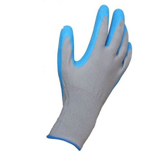 Перчатки белые, покрытые синим латексом