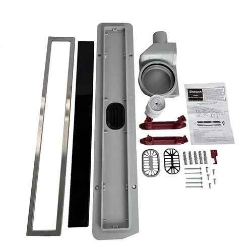 Душевой лоток "Zeissler" 70*600мм решетка решетка под плитку, черное стекло