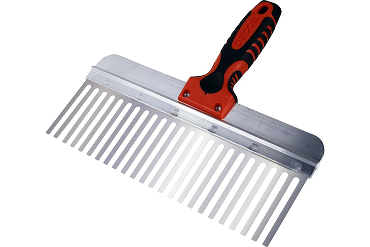 Гребень штукатурный, Decor, прорезиненная ручка