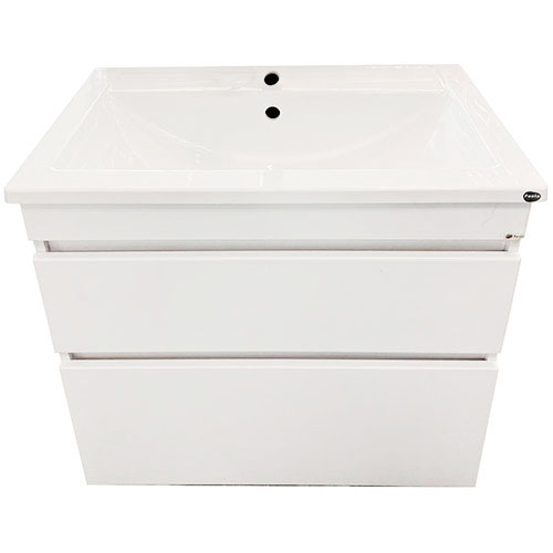 Тумба "Арно 80", белая с умывальником "Mario 80"