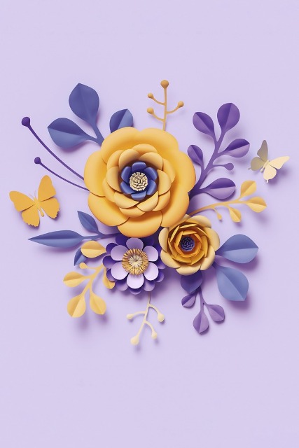 Фотообои &quot;Бумажные цветы&quot;, 1800*2700мм